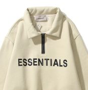 ESSENTIALS Half Zipper CARLs Coffee Hoodies