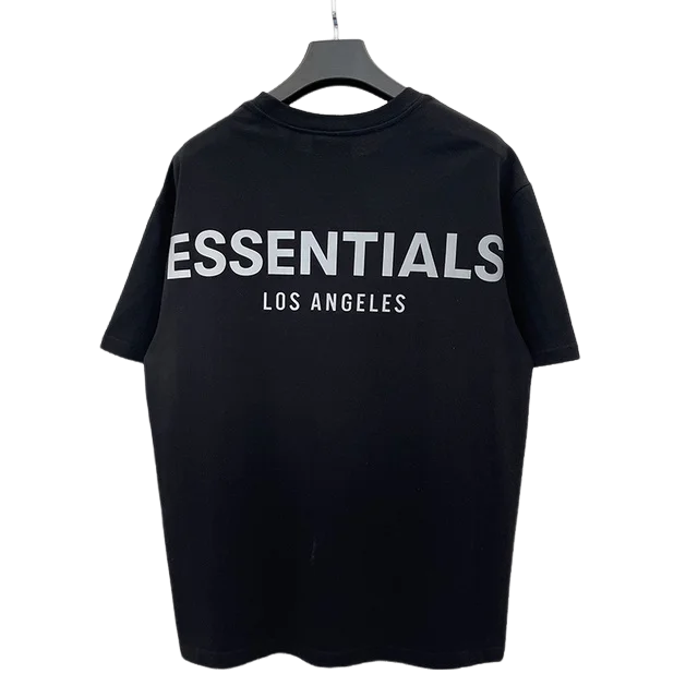 Essentials Men s Oversized T-Shirt Los Angeles Reflective letter High Quality short sleeve Summer Unisex